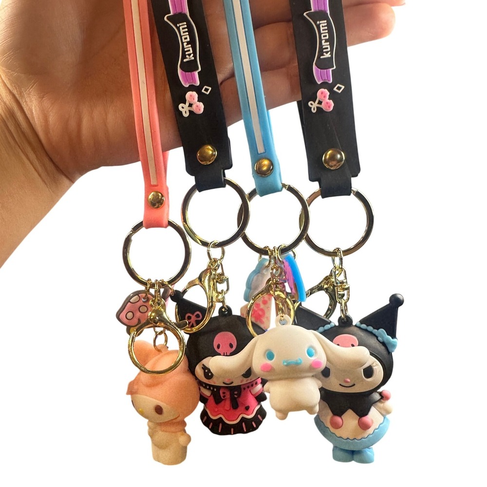Sanrio Kuromi Cinnamoroll My Melody Lanyard Keychain Charm Kawaii Cute